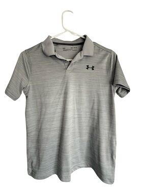Under Armour Light Gray Men’s Polo Shirt with Logo